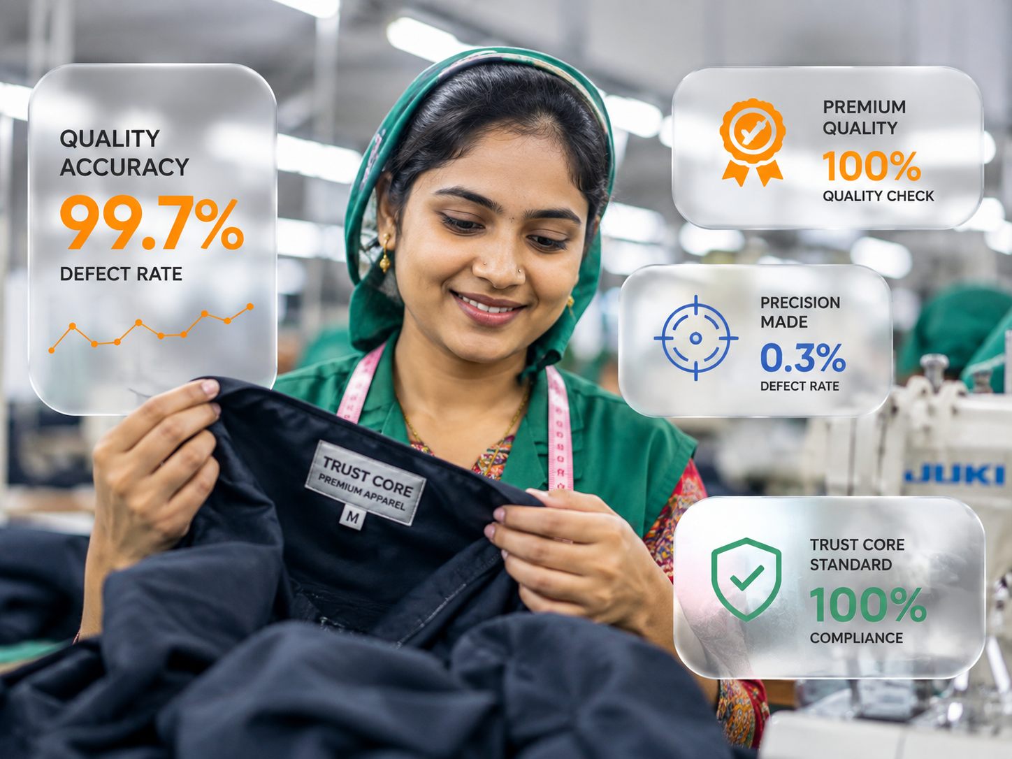 Quality inspection of export garment accessories