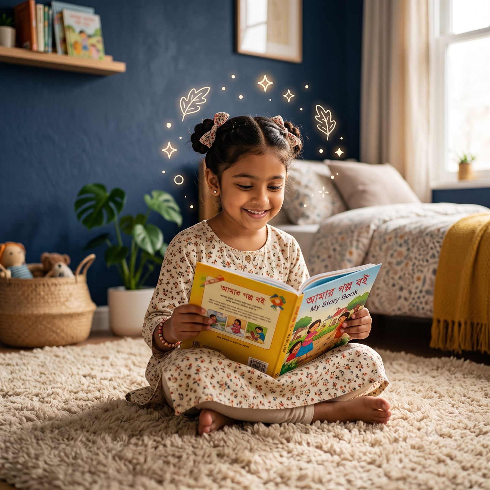 A child reading a Trust Core Press storybook
