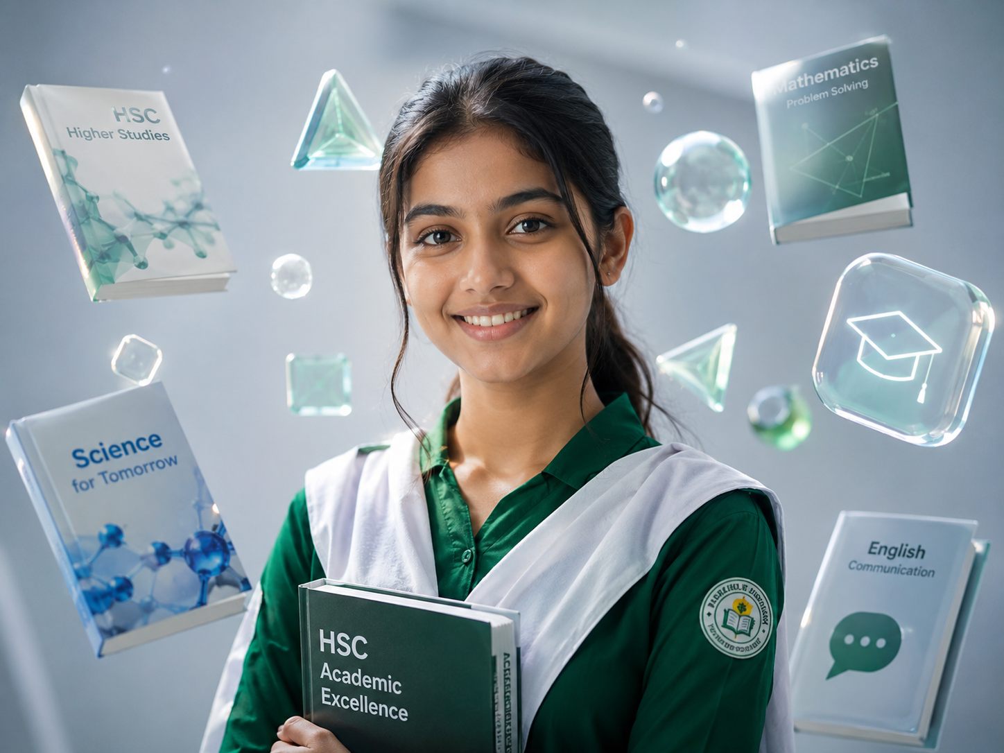Student with printed academic titles